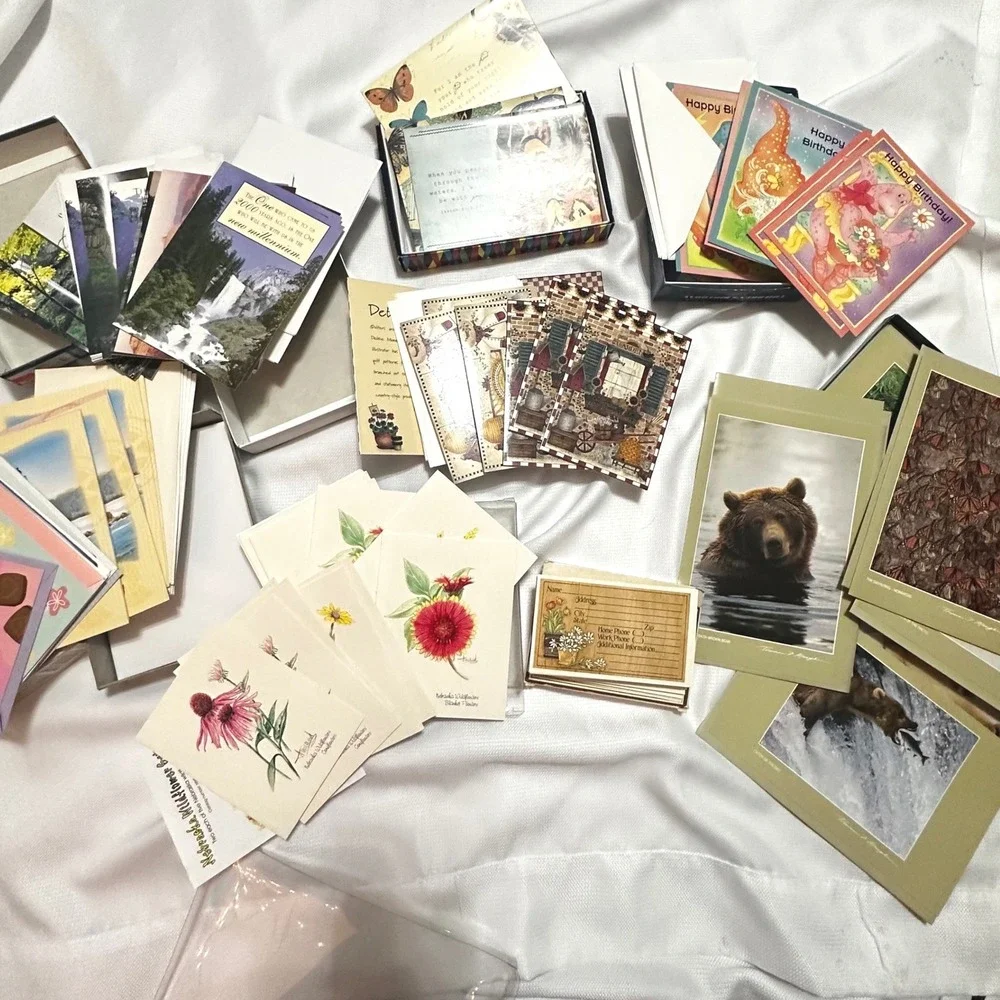 Unused Stationery Lot Greeting Cards Wildlife Nature Faith Multi Excellent Art L